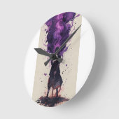 Madara Uchiha – Cinematic Watercolor Runde Wanduhr (Winkel)