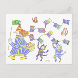 MadCatWoman Schals in der Wäsche Postkarte