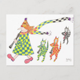 MadCatWoman u. Katzen-SpielClarinet Postkarte