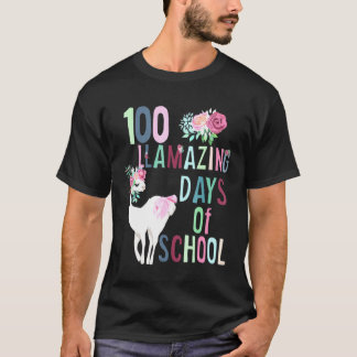 Mädchen 100 Llamazing Days of School Llama Ll T-Shirt