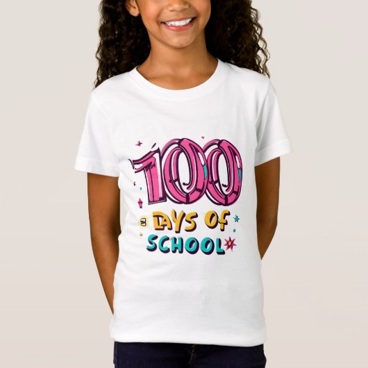 Mädchen 100 Schultage T-Shirt (Vorderseite)