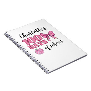 Mädchen 100 Tage Schule Rosa Stift Bow Notizblock