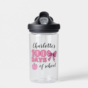 Mädchen 100 Tage Schule Rosa Stift Bow Trinkflasche