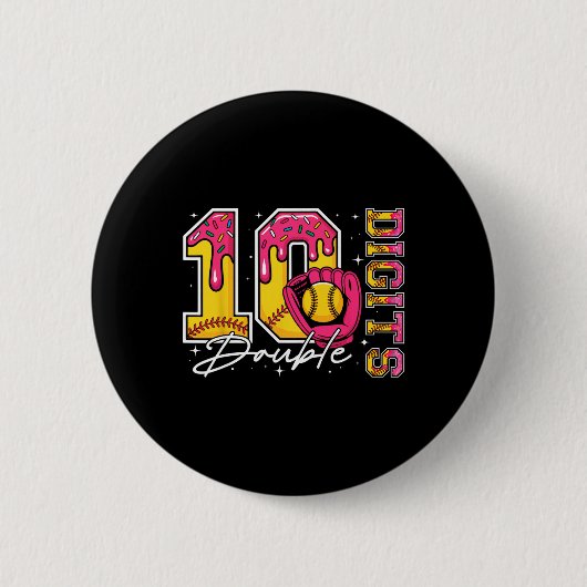 Mädchen 10 Doppelziffern 10. Geburtstag Eiscreme S Button (Vorderseite)