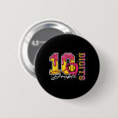 Mädchen 10 Doppelziffern 10. Geburtstag Eiscreme S Button (Vorne & Hinten)