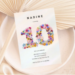 Mädchen 10. Geburtstag 10. Geburtstag Blumengarten Einladung