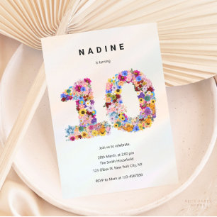 Mädchen 10. Geburtstag 10. Geburtstag Blumengarten Einladung