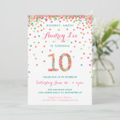 Mädchen 10. Geburtstag Einladung Geburtstagsparty (Stehend Vorderseite)