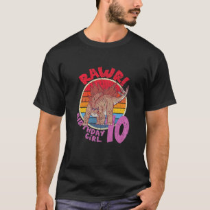 Mädchen 10. Geburtstag ich Rawr! Stegosaurus I Fam T-Shirt