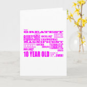 Mädchen 10. Geburtstag : Rosa Beste 10 Jahre alt Karte (Gelbe Blume)