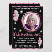 Mädchen-10. Geburtstags-Foto-Einladung Einladung (Vorne/Hinten)