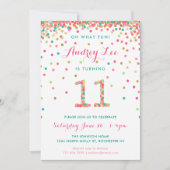 Mädchen 11. Geburtstag Einladung elften Geburtstag (Vorderseite)