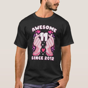 Mädchen 11. Geburtstag, geboren 2012, K-Pop-Herz, T-Shirt