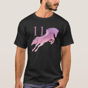 Mädchen 11. Geburtstag Pferdekutsche Wasserfarbe 1 T-Shirt