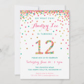 Mädchen 12. Geburtstag Einladung zwölften Geburtst (Vorderseite)