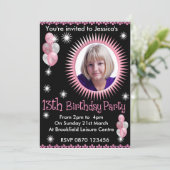 Mädchen - 13. Geburtstag Foto Einladung (Stehend Vorderseite)