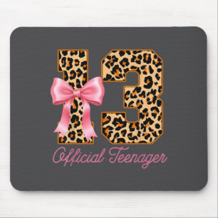 Mädchen 13. Geburtstag Rosa Kokette Schleife Mousepad
