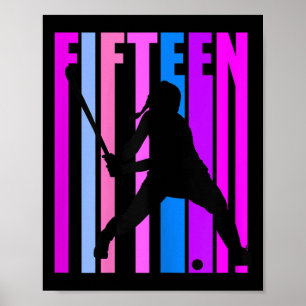 Mädchen 15. Geburtstag Feldhockey-Spielerin Sport Poster