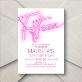 Mädchen 15. Neon Teen Geburtstag Einladung