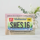 Mädchen 16. Tag Alabama Lizenz Einladung (Stehend Vorderseite)