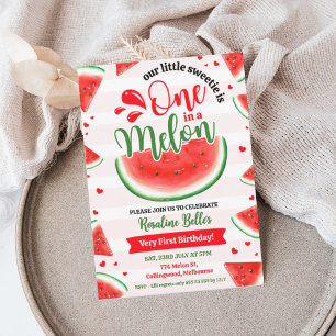 Mädchen 1. Geburtstag 1 in einem Melon 1. Geburtst Einladung