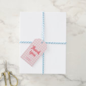 Mädchen 1. Geburtstag Erdbeere Gingham Danke Geschenkanhänger (Mit Garn)