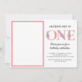 Mädchen 1. Geburtstag Foto Einladung (Vorderseite)