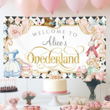 Mädchen 1. Geburtstag Hintergrund Alice im Land