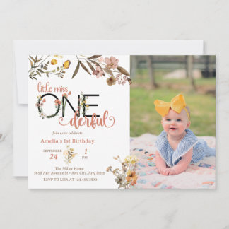 Mädchen 1. Geburtstag | Little Miss Onederful Einladung