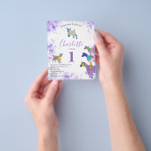 Mädchen 1. Geburtstag Party Ziegen Lila Budget Flyer (Gruppe)