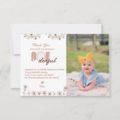 Mädchen 1. Geburtstag | Rainbow Boho Dankeskarte (Vorderseite)