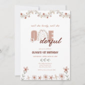 Mädchen 1. Geburtstag | Rainbow Boho Einladung (Vorderseite)