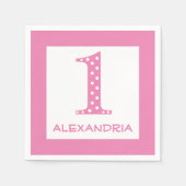 Mädchen 1. Geburtstag Serviette (Vorderseite)