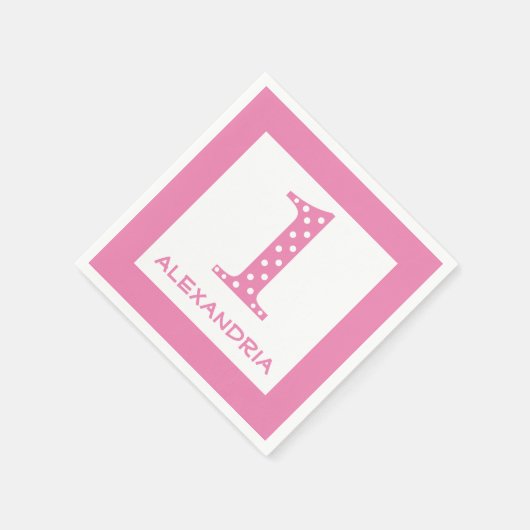 Mädchen 1. Geburtstag Serviette (Ecke)