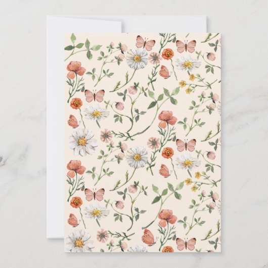 Mädchen 1. Geburtstag | Wild One Einladung (Rückseite)