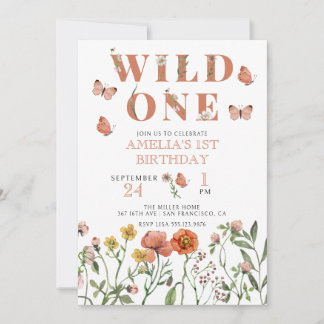 Mädchen 1. Geburtstag | Wild One Einladung