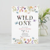 Mädchen 1. Geburtstag | Wild One Einladung (Stehend Vorderseite)