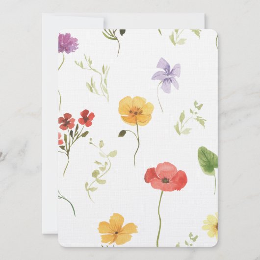 Mädchen 1. Geburtstag | WILDBLUME Einladung (Rückseite)