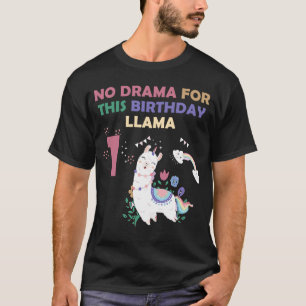 Mädchen 1 Jahr alt 1. Llama Geburtstag Kein Drama  T-Shirt