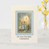 Mädchen-1. Kommunions-Abendmahl-Karten-Vers nach Karte (Gelbe Blume)