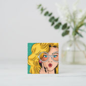 Mädchen #1 quadratische visitenkarte (Stehend Vorderseite)