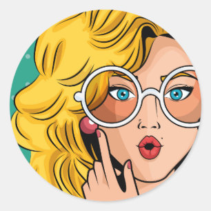 Mädchen #1 runder aufkleber