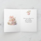 Mädchen 1. Weihnachtsrosa Schneemann Feiertagskarte (Innenseite)