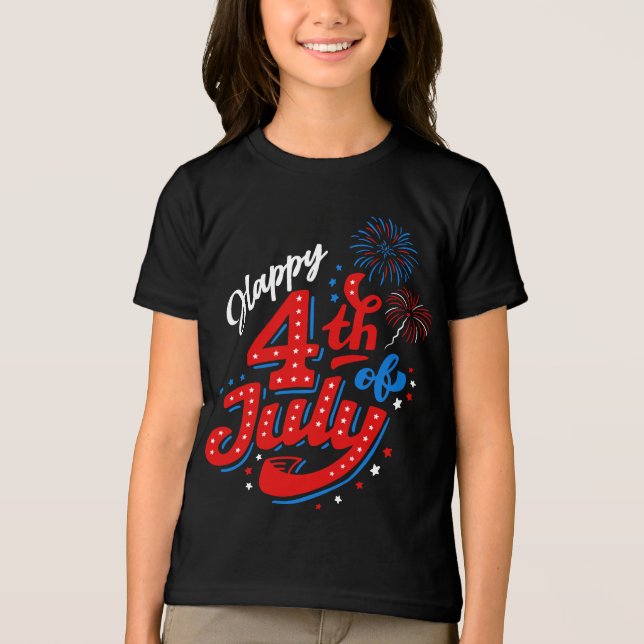 Mädchen 250. Jubiläum 4. Juli  Tri-Blend Shirt (Vorderseite)