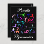 Mädchen 25 Gymnastik Posen Personalisiert Postkarte (Vorne/Hinten)
