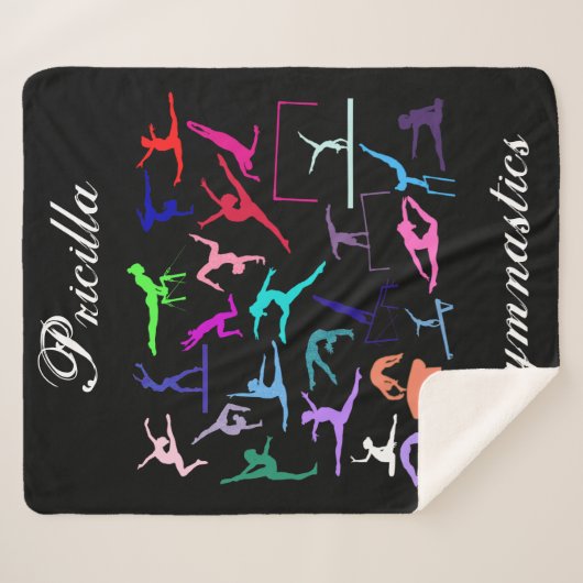 Mädchen 25 Gymnastik Posen Personalisiert Sherpadecke (Vorderseite (Horizontal))