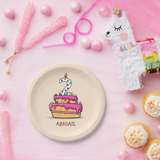 Mädchen, 2. Geburtstag, 2. Pappteller (Party)