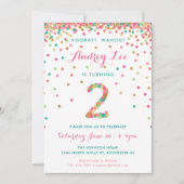 Mädchen 2. Geburtstag Einladung Geburtstagsparty (Vorderseite)