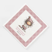 Mädchen 2. Geburtstag Lustig Verspielt Rosa Servie Serviette (Ecke)
