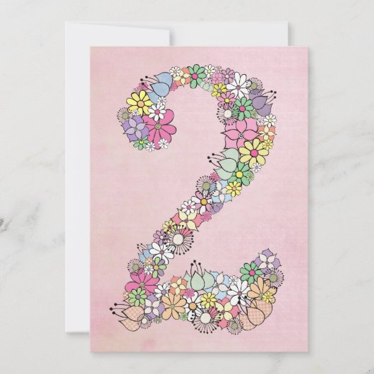 Mädchen 2. Geburtstag Party Custom Einladung (Vorderseite)